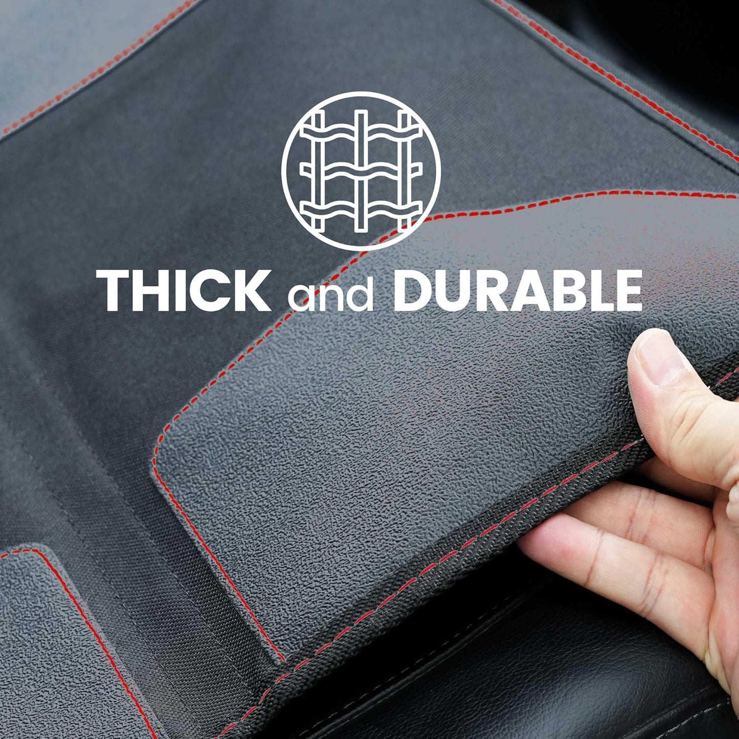 Car Seat Protector for Child Car Seat with Thick Padding, Waterproof Fabric and Storage Pockets, Child/Baby Carseat Padding Mat, Universal Fit for Vehicle Leather Upholstery