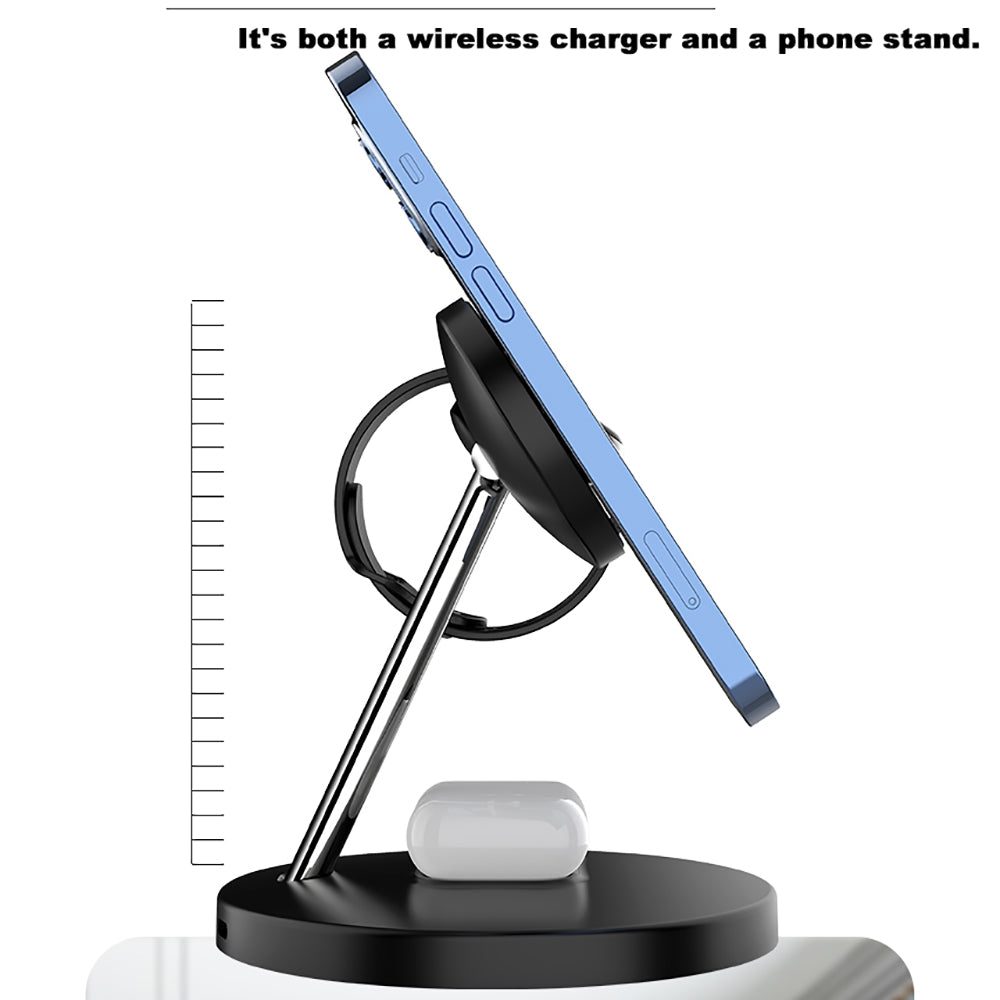 3 in 1, 15W Fast Magnetic Mobile Phone Wireless Charger