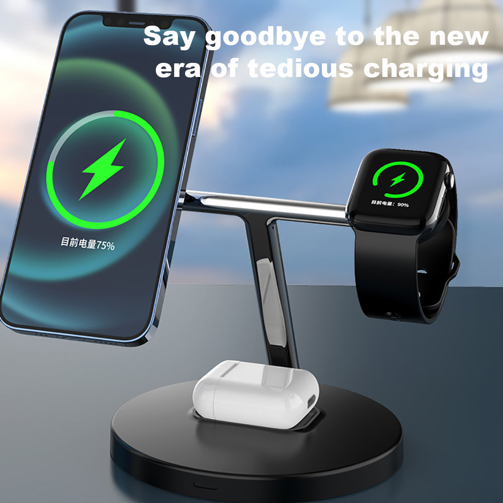 3 in 1, 15W Fast Magnetic Mobile Phone Wireless Charger